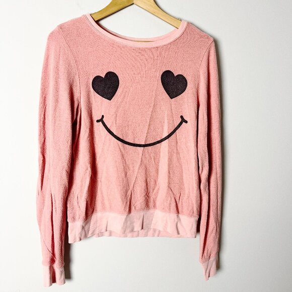 Wildfox Tops - 2/$30 Wildfox Hearts Eyes Sweatshirt Peach XS